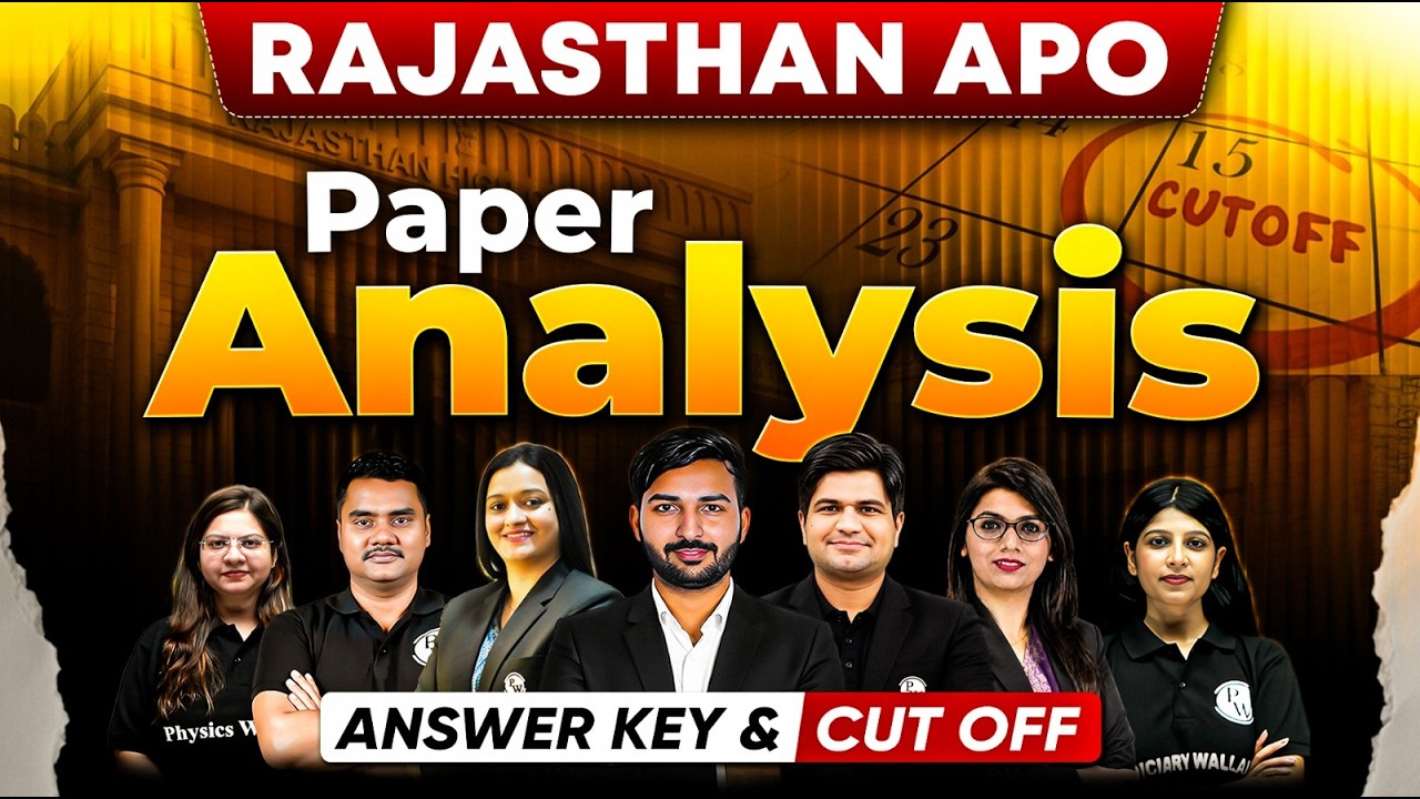 Rajasthan APO Paper Analysis 🔥| Answer Key & Cut Off | Rajasthan APO Paper Solution | Judiciary PW