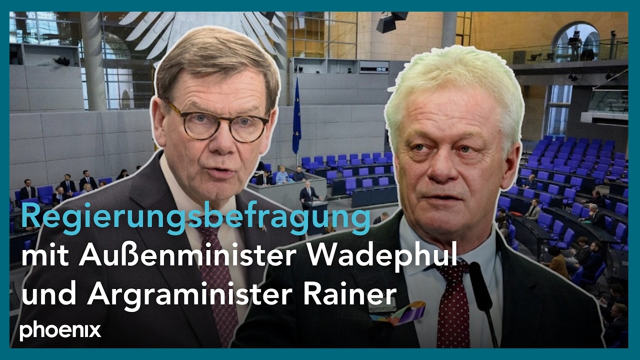 Bundestag LIVE: Regierungsbefragung mit Außenminister Wadephul und Argraminister Rainer | 28.01.26