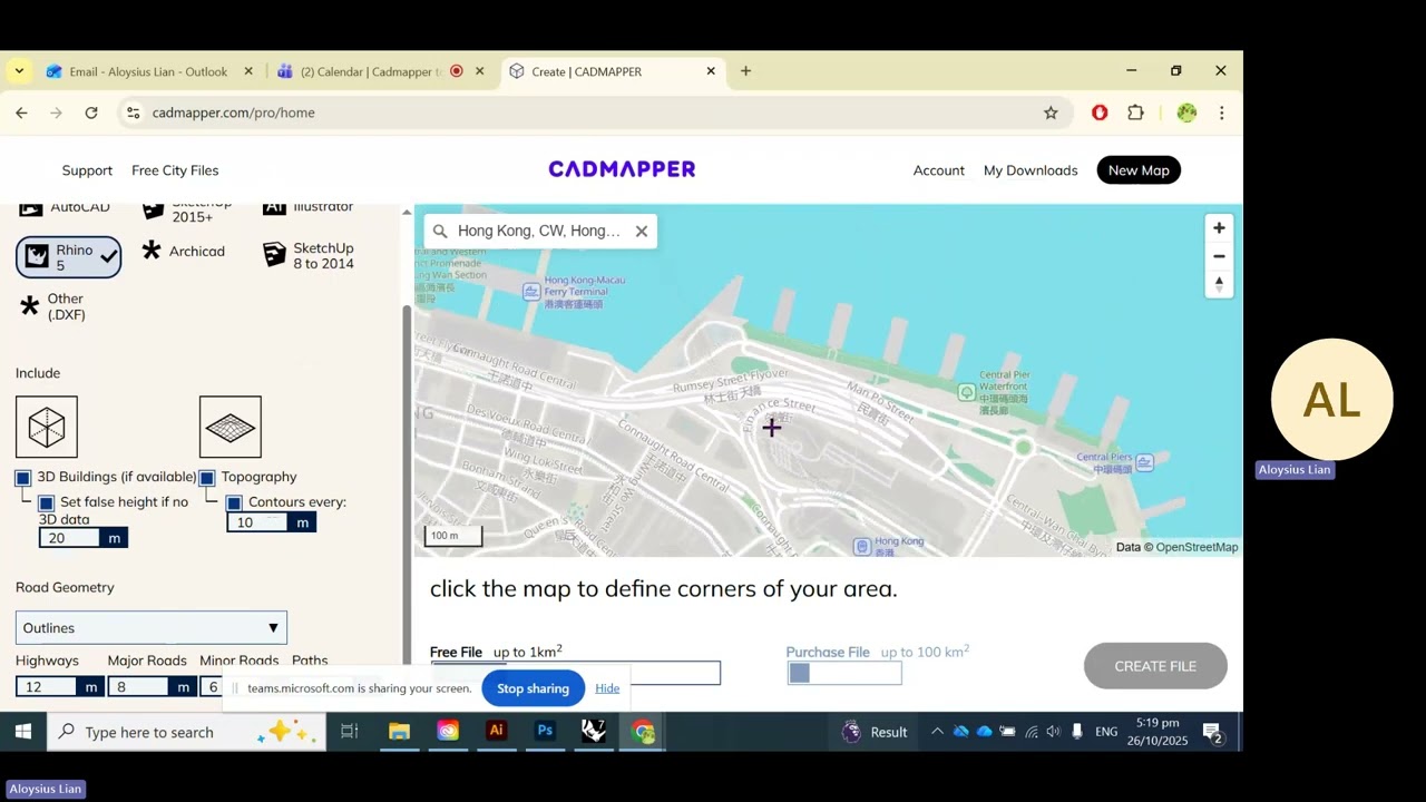 Cadmapper to Rhino   Create site context models for free!
