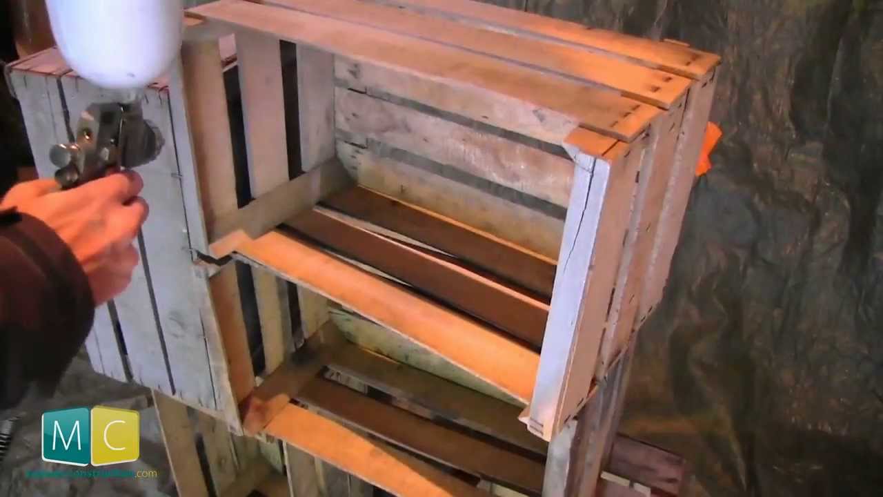 Bibliothèque avec des caisses de pommes (partie 1/2) Apple crate bookshelf