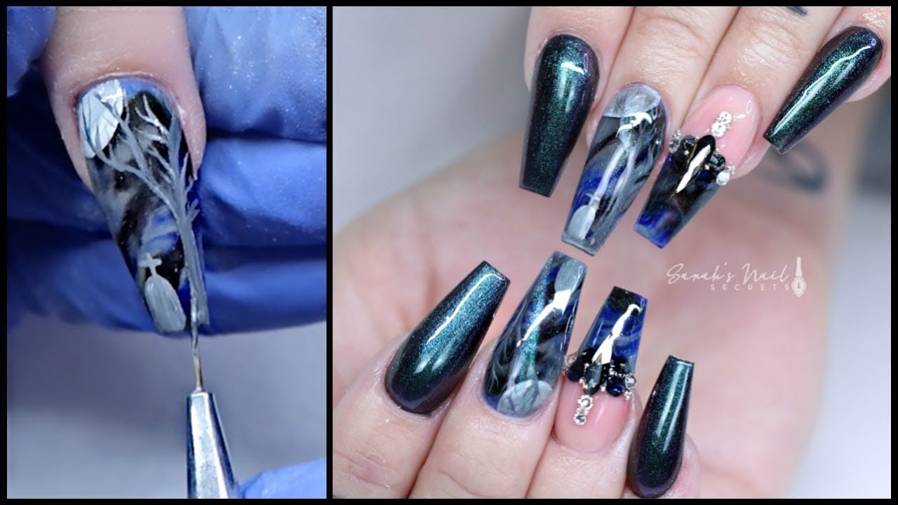 GRAVEYARD NAILS | LAST NAIL ART TUTORIAL | ACRYLIC COLOR CHANGE