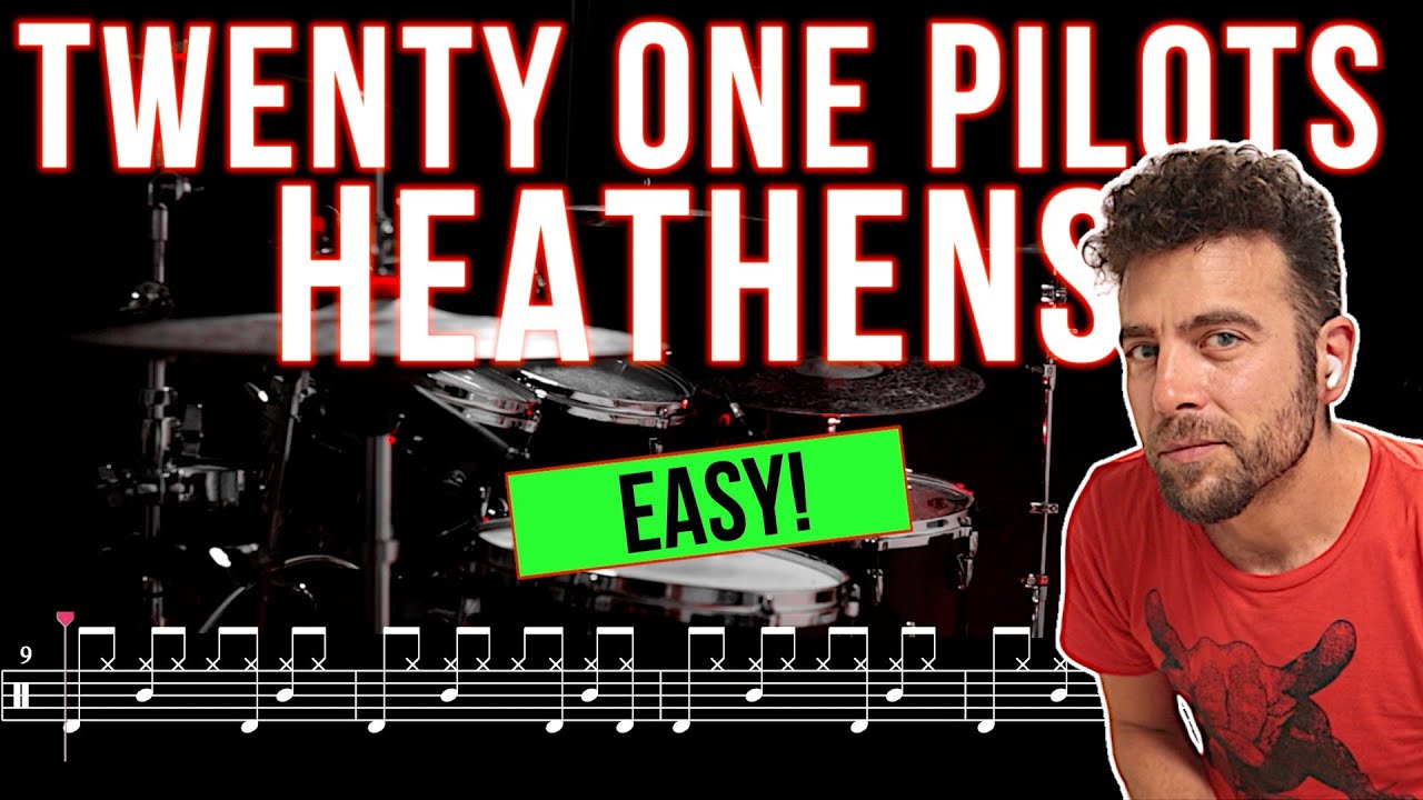 Twenty One Pilots - Heathens - Drum cover (with scrolling drum score)