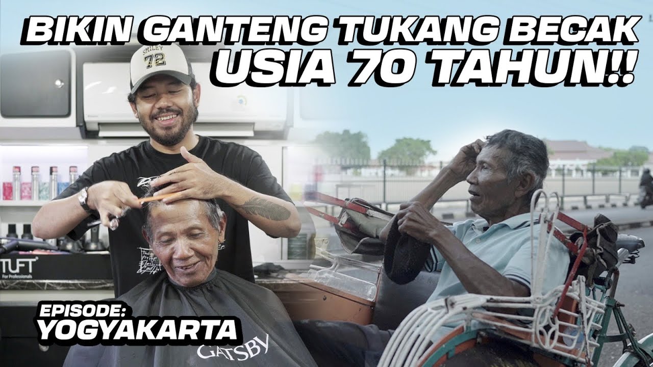Kakek Usia 70 Tahun Masih Narik Becak, Demi Kasih Jajan Cucu !! Barbervan Keliling Eps. 7