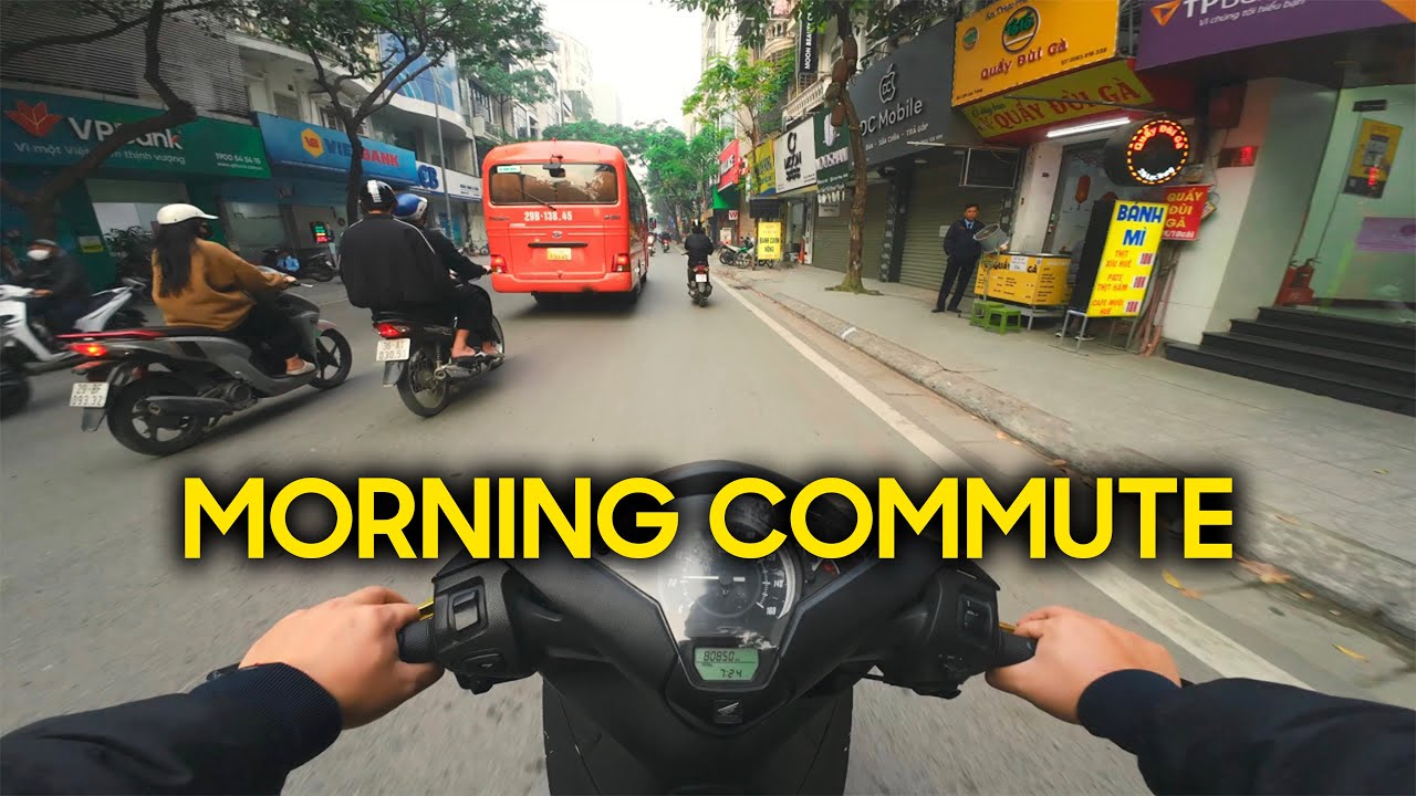 Vietnam Morning Commute | Motorbike Ride to Work POV | Real Street Sounds