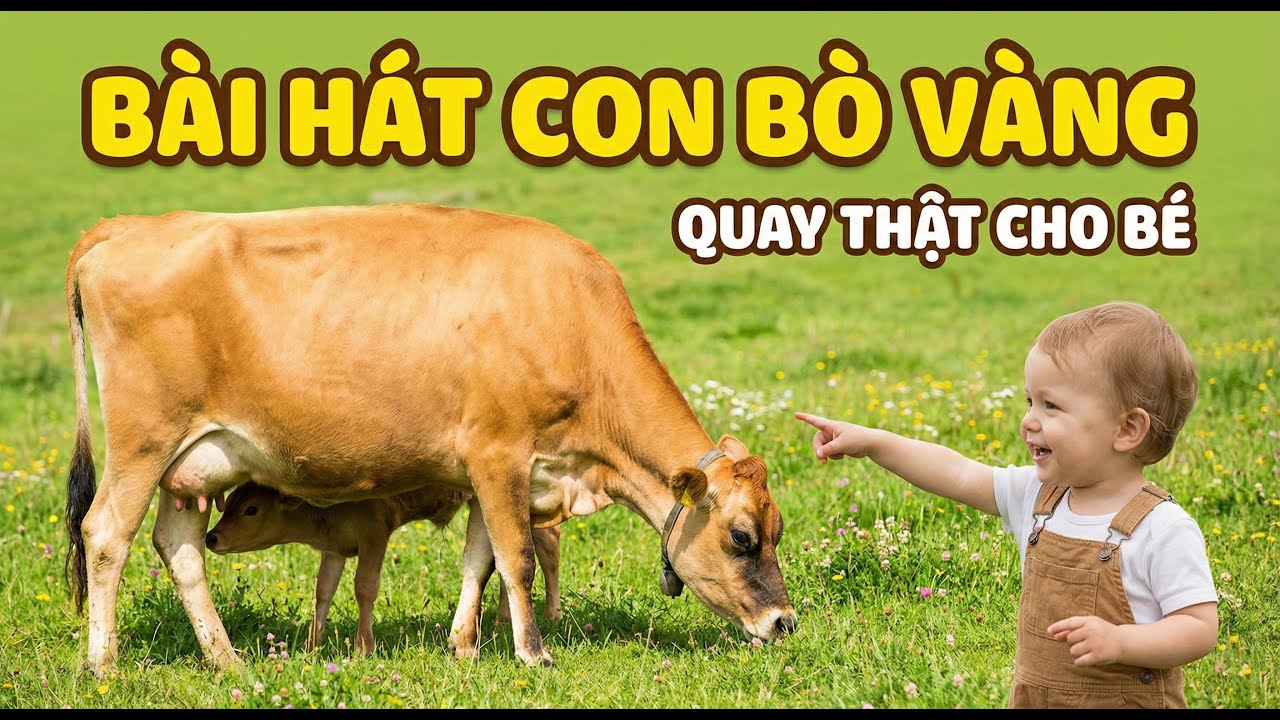 Con Bò Vàng 🐮 Bé Xem Con Bò Thật (Quay Thật) - Nhạc Thiếu Nhi Vui Nhộn Cho Bé Ăn Ngon