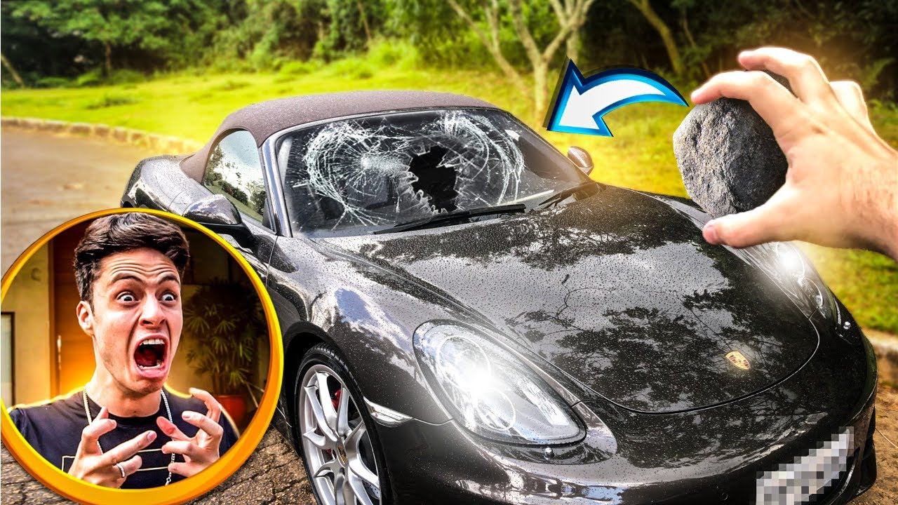 QUEBREI A PORSCHE DO ENALDINHO COM UMA PEDRA E ELE NÃO GOSTOU NADA DISSO!