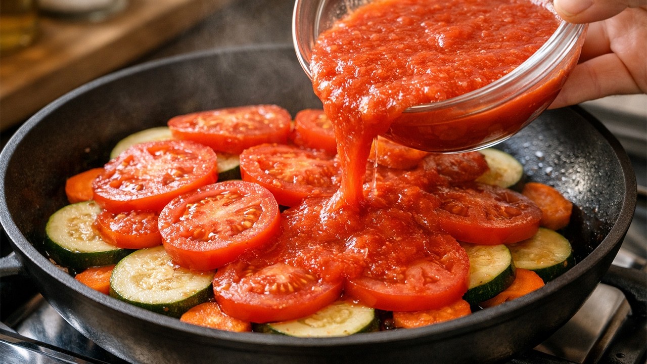 Golden Hour Skillet: Rich Tomato Comfort in Every Pour