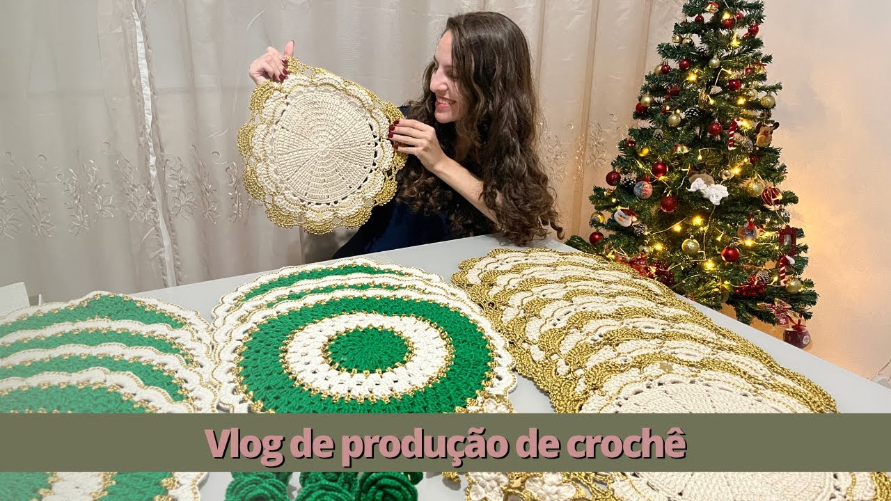 VLOG DE PRODUÇÃO DE ENCOMENDA DE CROCHÊ | ENCOMENDA DE CROCHÊ | PASSO A PASSO SOUSPLAT DE CROCHÊ
