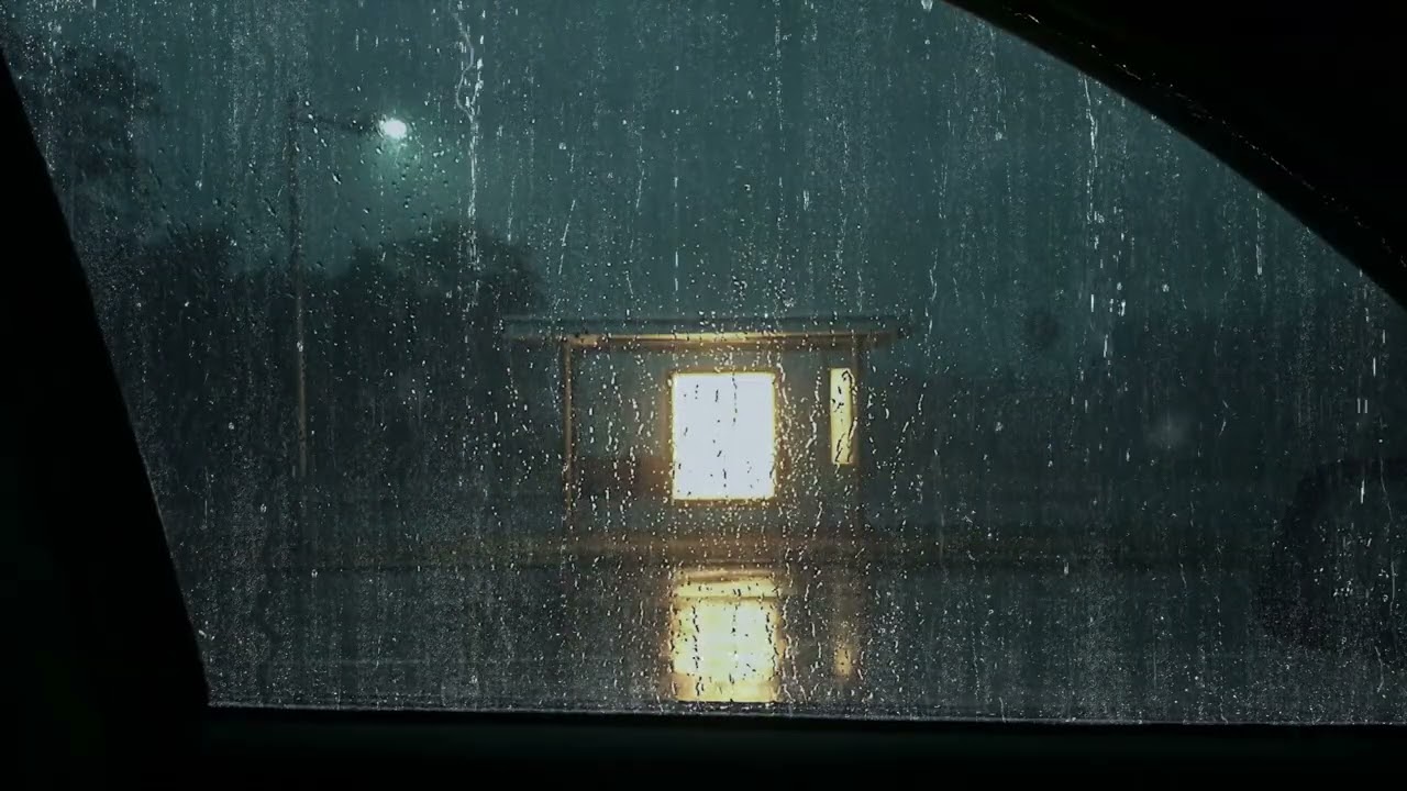 Heavy Rain from a Stationary Car Window - Relaxing Sounds for Insomnia, Studying, Stress Relief