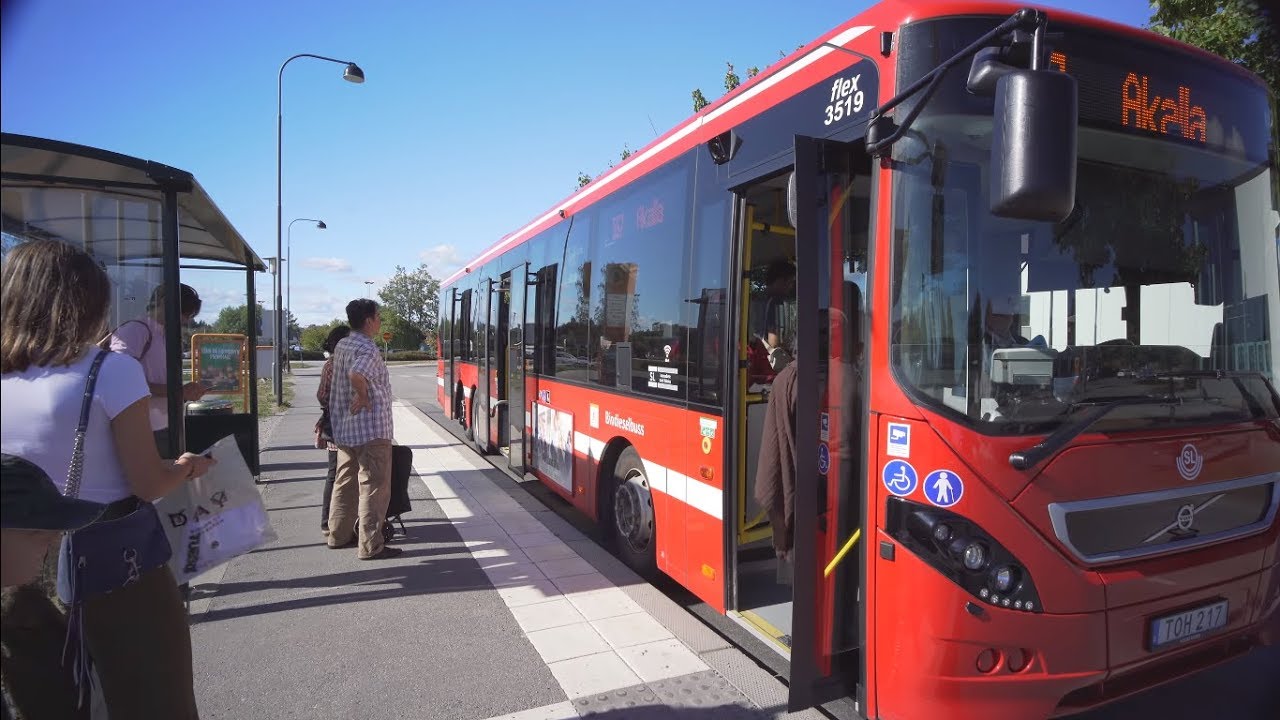 Sweden, Stockholm bus 567 ride from IKEA Barkarby to Akalla