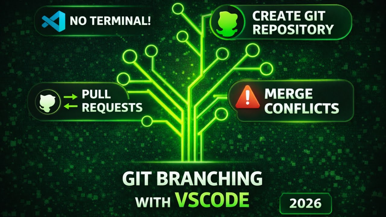 Создание веток Git с помощью VS Code (без терминала!) | Экспресс-курс для начинающих 2026