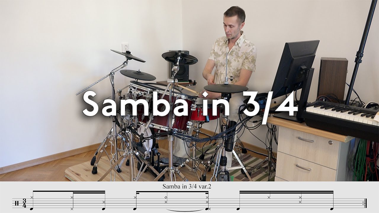 How to play Samba in 3/4 time on Drums from Brazilian song 