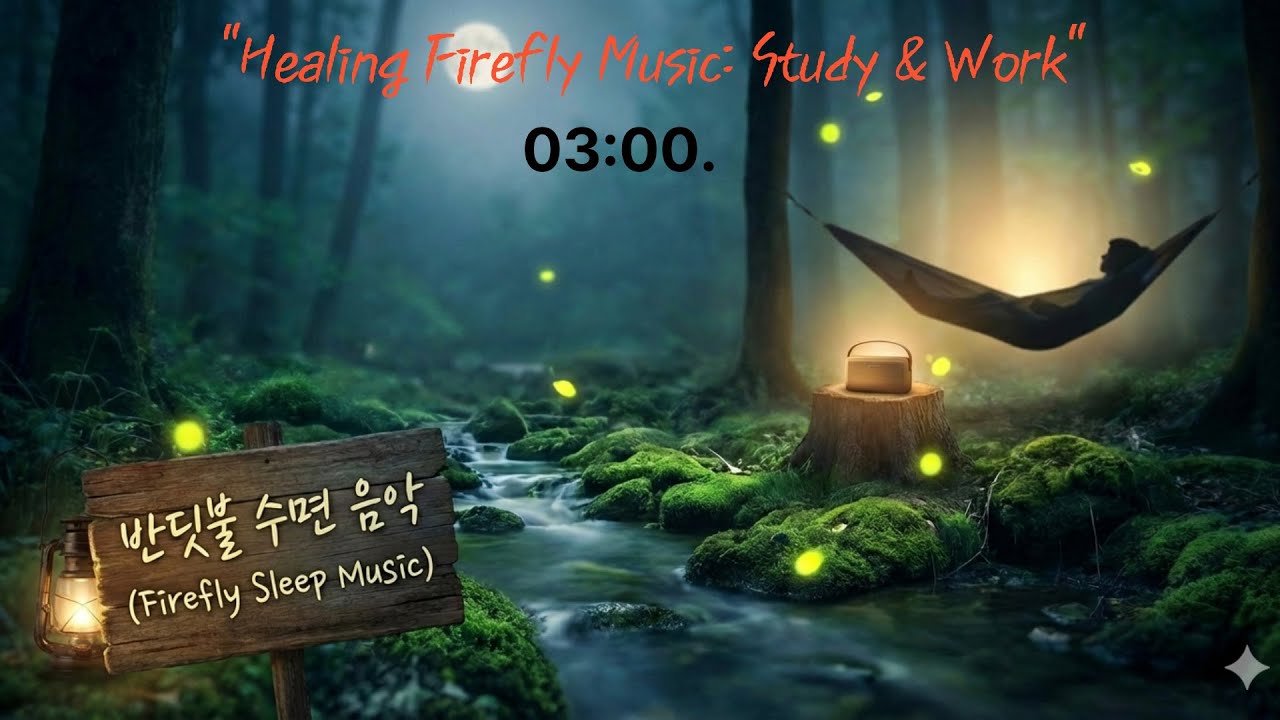 3-Hour( Fireflies Healing Sleep Music) 불면증, 힐링, CalmNight, 수면BGM, Relaxing, studying, work