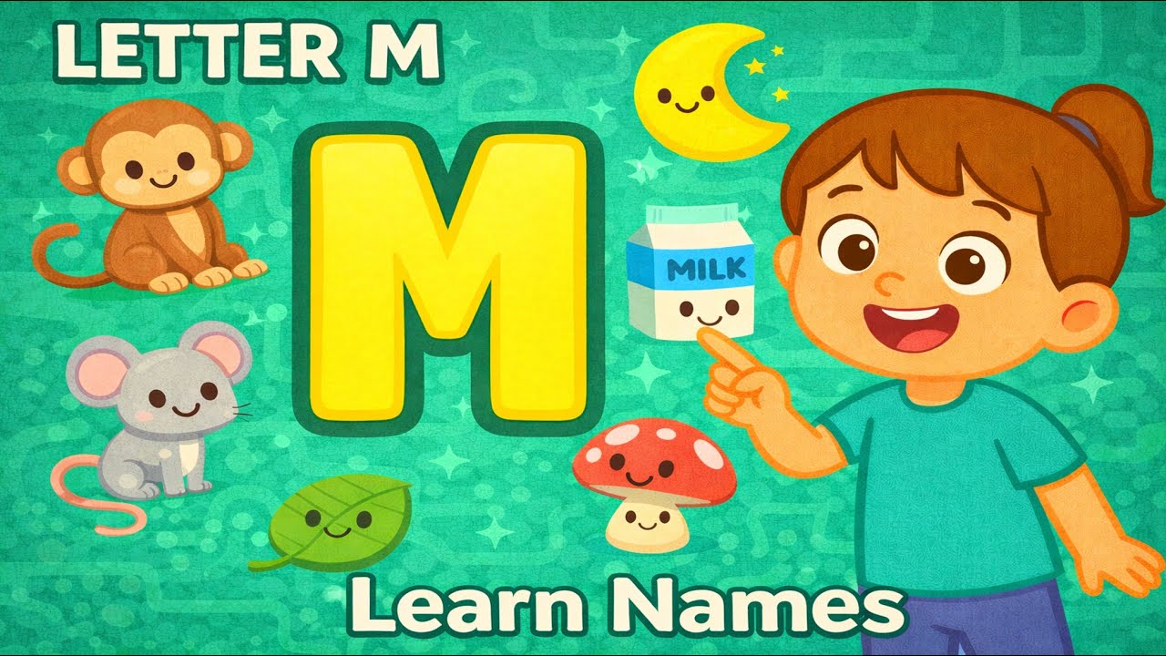 Letter M for Kids | M Words – Monkey, Moon, Mouse & More | Alphabet Learning