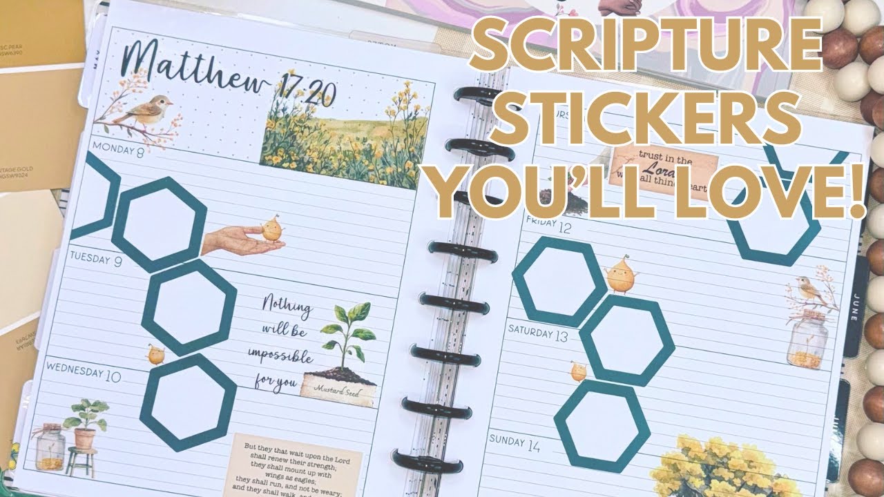 📓 Decorate Your Faith Planner with Purpose | Promises & Parables Sticker Flip Through & Plan with me