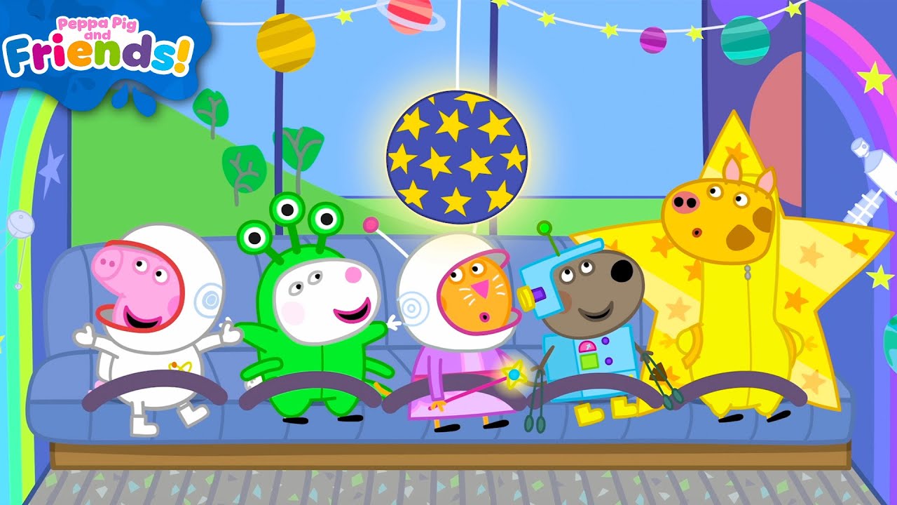 Peppa Pig & Friends Ride the Space PARTY Bus! 👽 Halloween Dress Up | Tales Full Episodes | 1 Hour