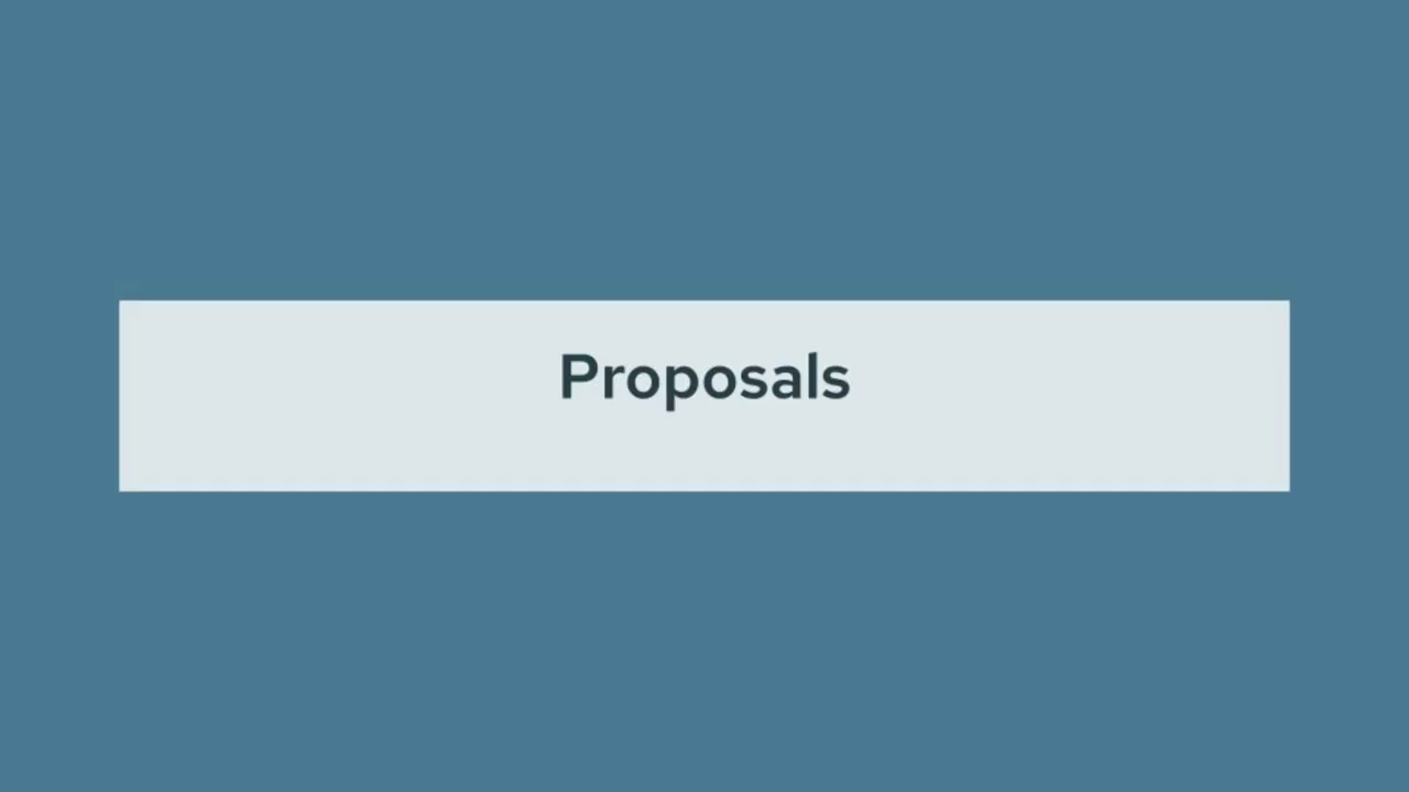 Orders and Proposals