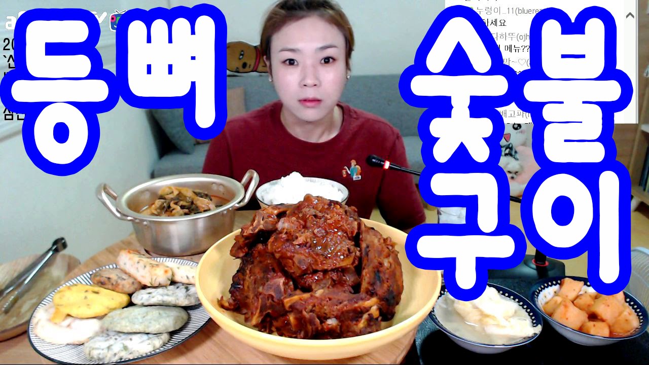 입짧은 햇님의 먹방~!mukbang(채팅)(등뼈숯불구이,몽슈슈,메그놀리아,나폴레옹제과점 160830)