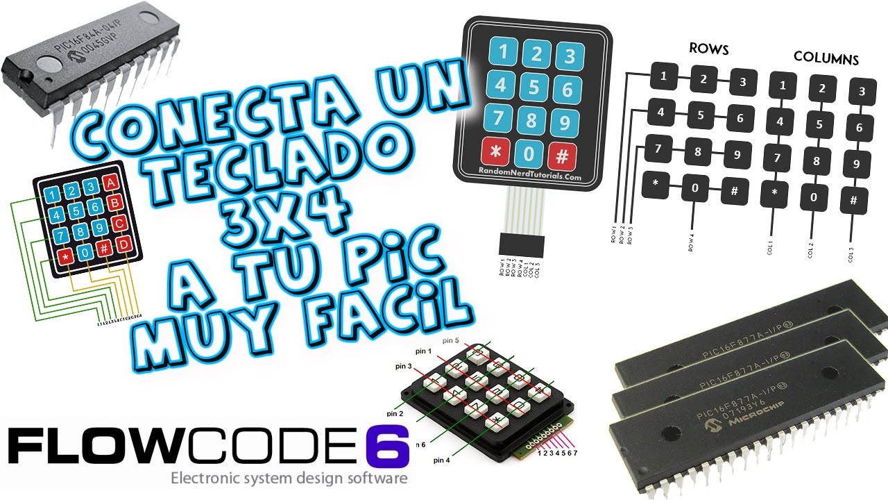 Teclado 3x4 y Pic fácil | Flowcode (Sin saber programar)#14