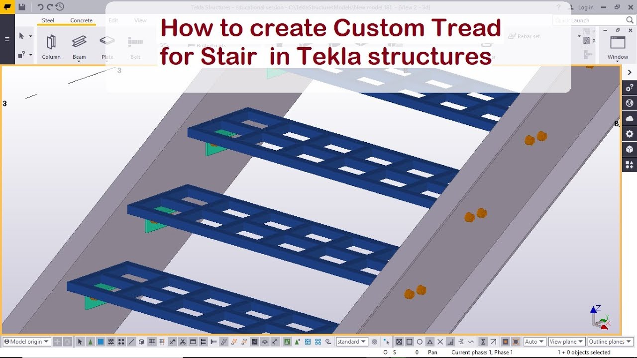 How to create Custom Tread for Stair  in Tekla structures
