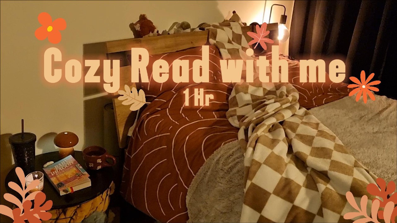 Cosy Read with me for 1 hour in real time | night edition with piano music