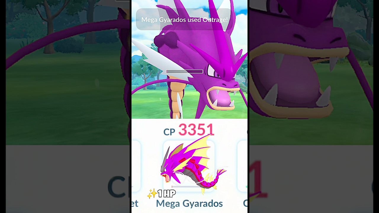 1 HP✨️Shiny Mega Gyarados Destroy Grunt Badly in Pokemon Go
