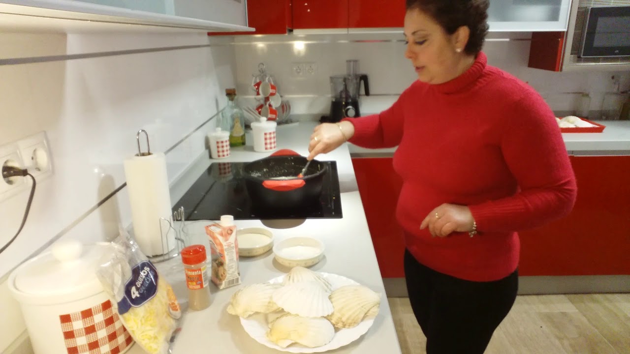 Vieiras rellenas de marisco 🍽😋