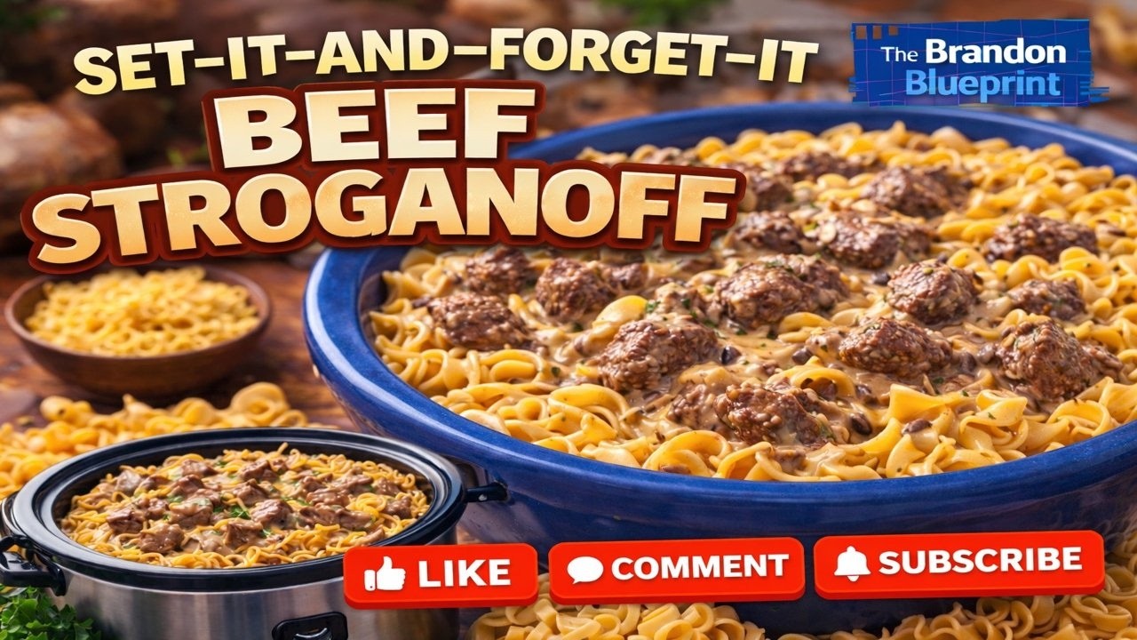 🍽️ Set-It-and-Forget-It Beef Stroganoff | Easy Crockpot Comfort Meal