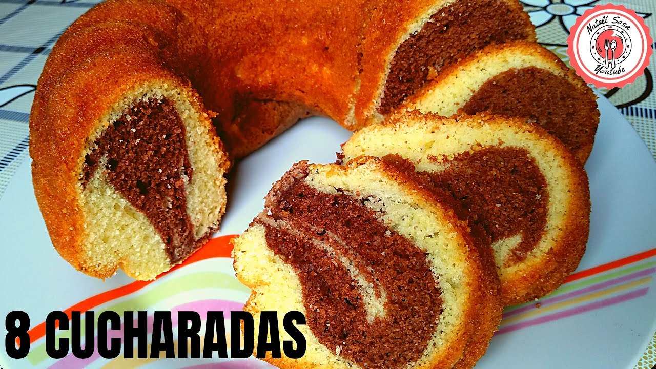 bizcocho marmolado economico  8 cucharadas