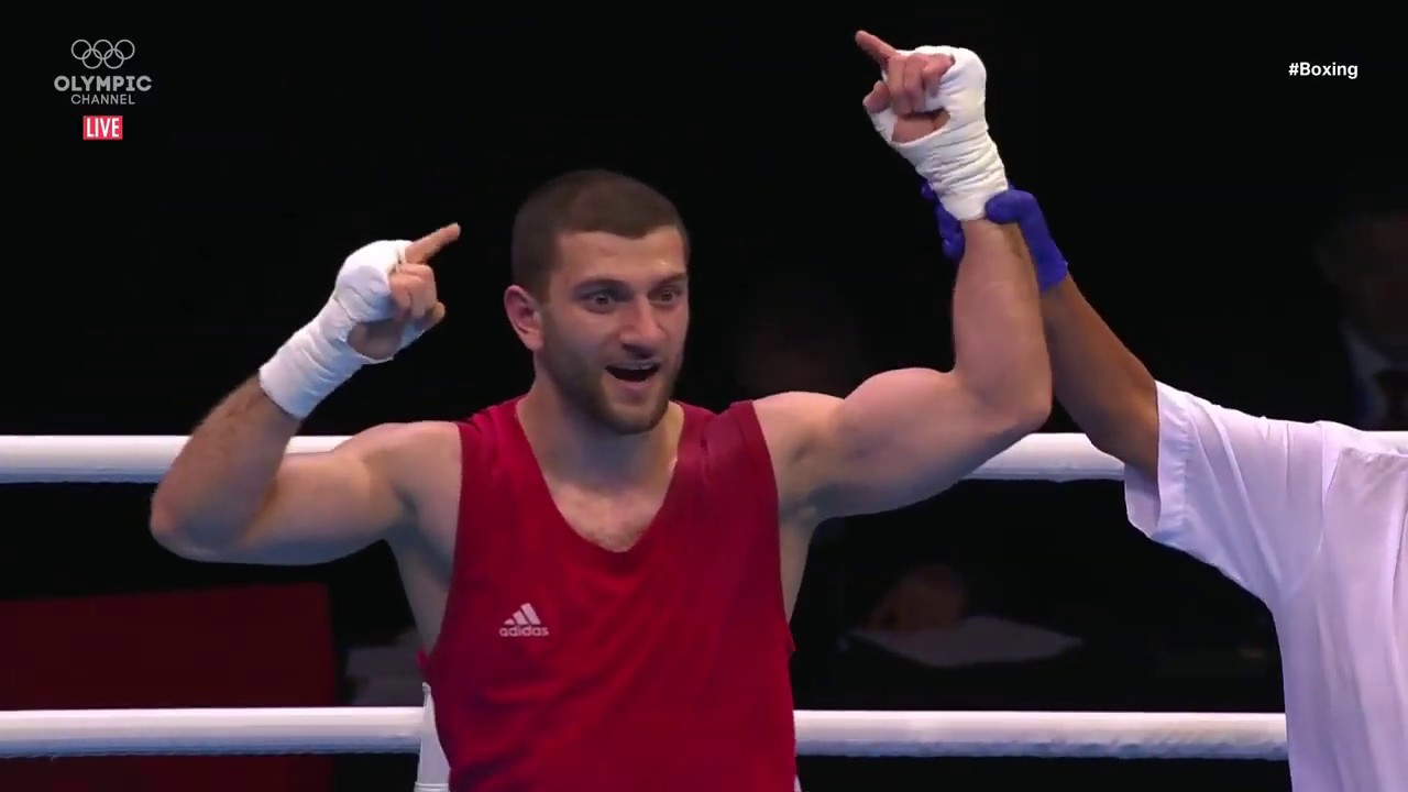 (75kg)BOXING 16-03-2020 European Qualification.RED GIORGI Kharabadze GEO VS BLUE POLETAN Sandro SRB.