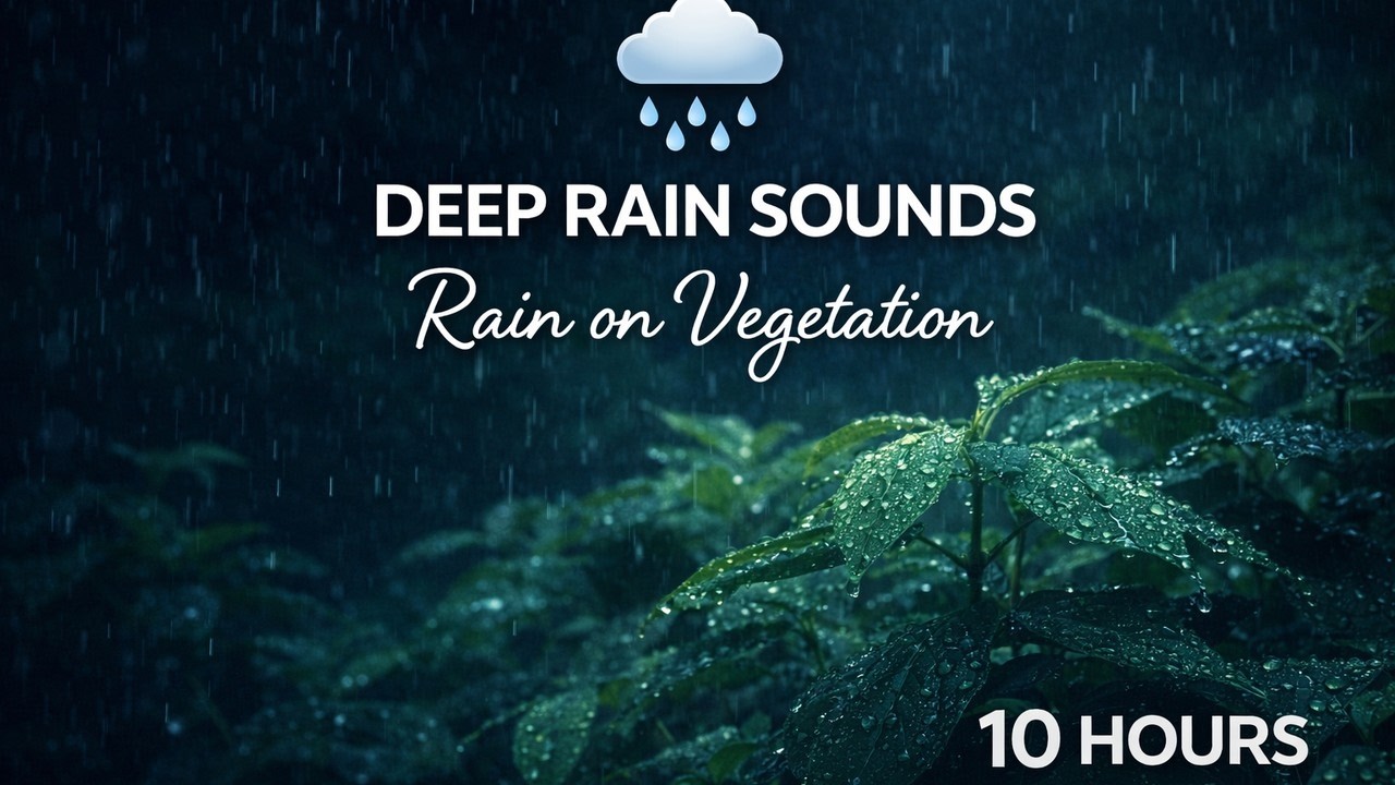 Rain on Vegetation 🌿 Light to Moderate Drizzle on Leaves | Deep Sleep Sounds | No Music | 10 Hours