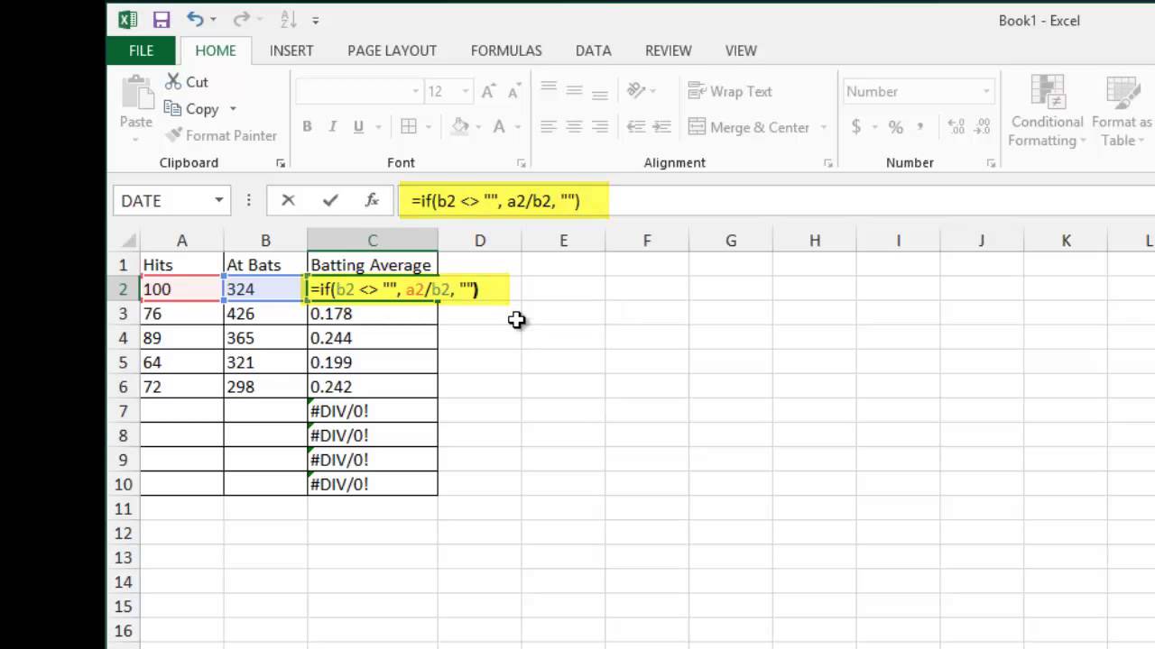 Remove #Div-0 Errors From Excel Worksheets