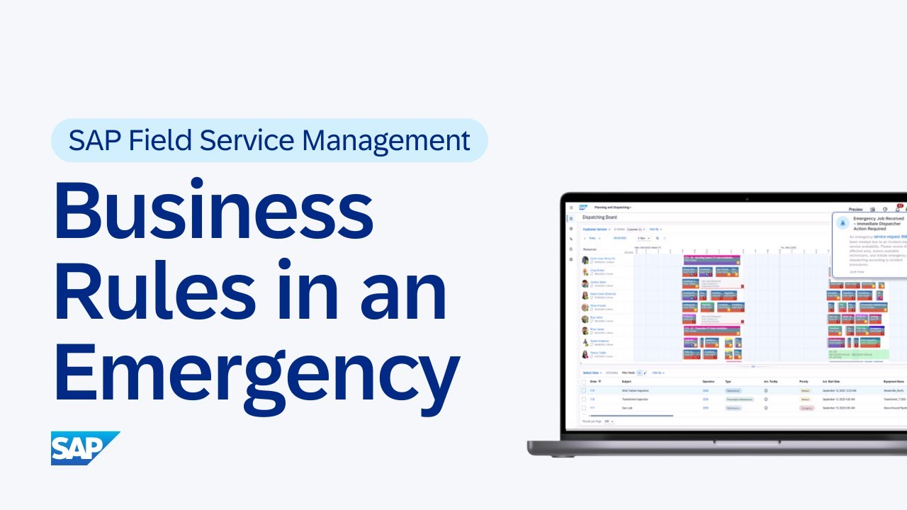 Business Rules in an Emergency in SAP Field Service Management | Demo