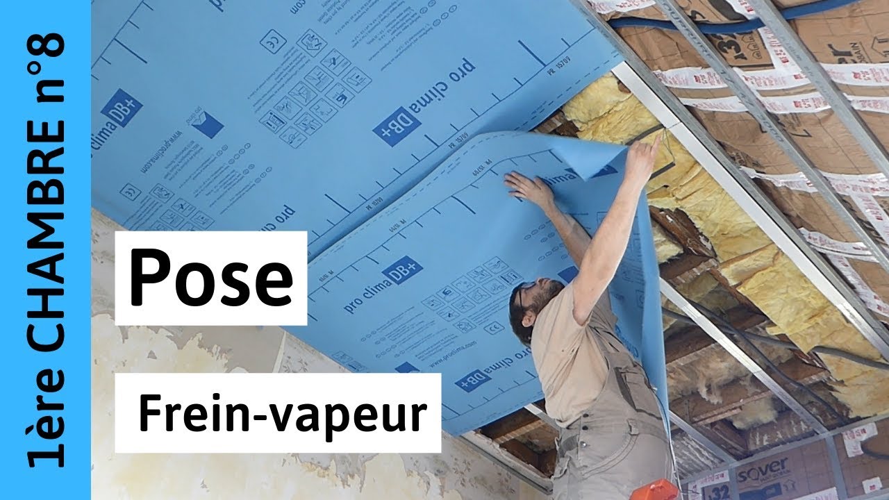 Pose du frein vapeur et des plaques de plâtre (chambre 1, épisode 8)
