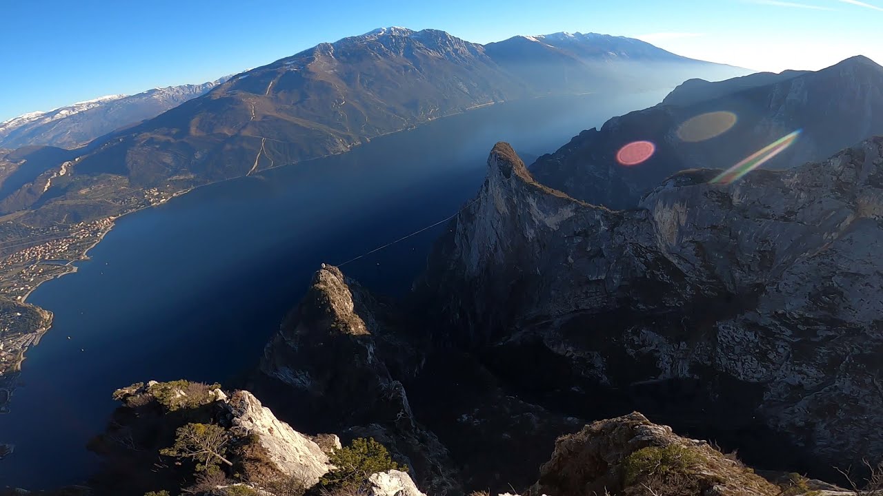 Wingsuit Flyby under Highline above Riva del Garda