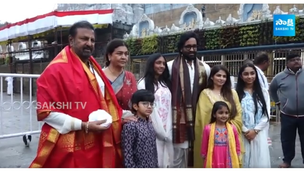 Actor Manchu Mohan Babu Visits Tirumala Temple With Manchu Vishnu And Family