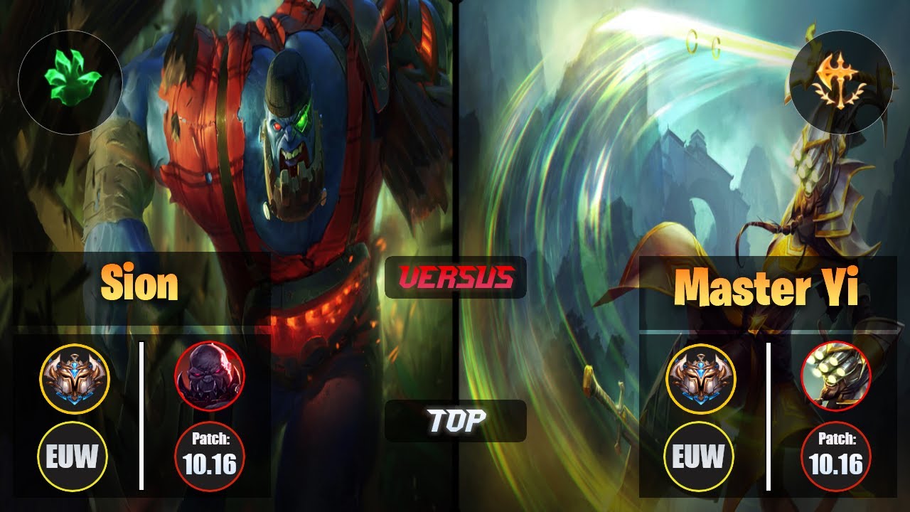 Challenger SION [Grasp of the Undying] (Top) VS  MASTER YI - Challenger EUW Patch 10.16