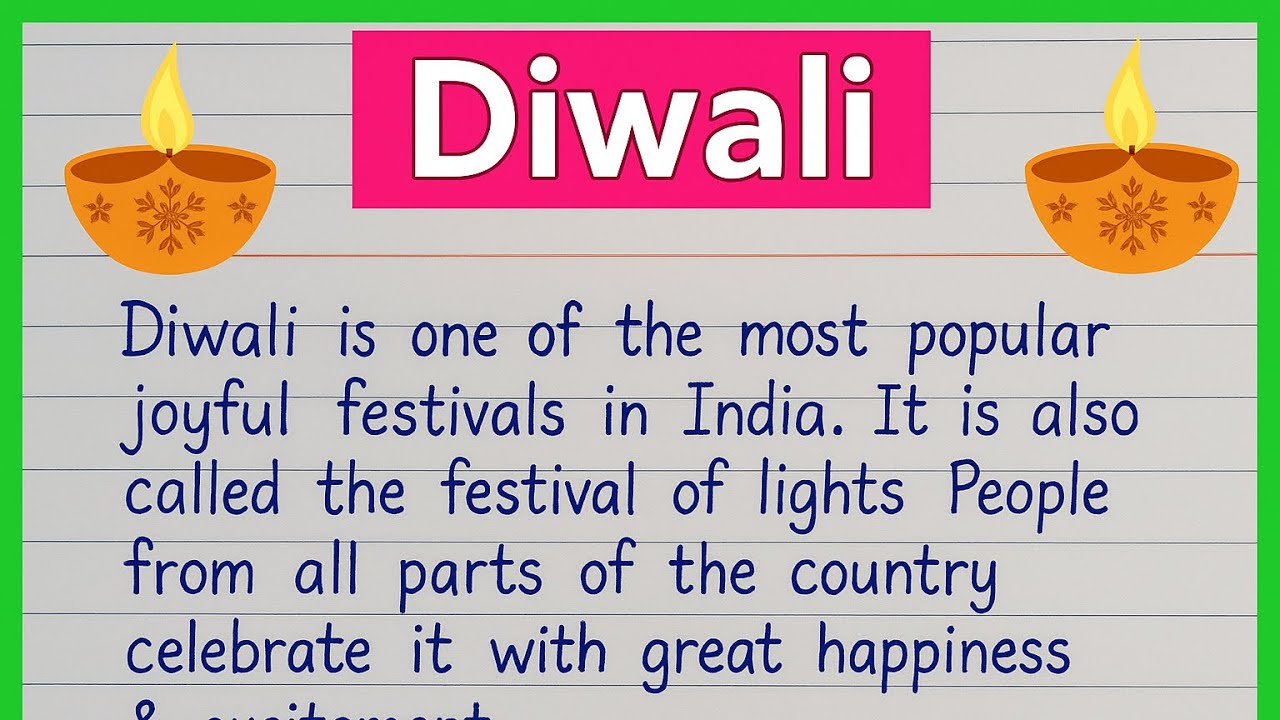 “Essay on Diwali | Easy and Simple English Essay for Students 🪔✍️🎉”