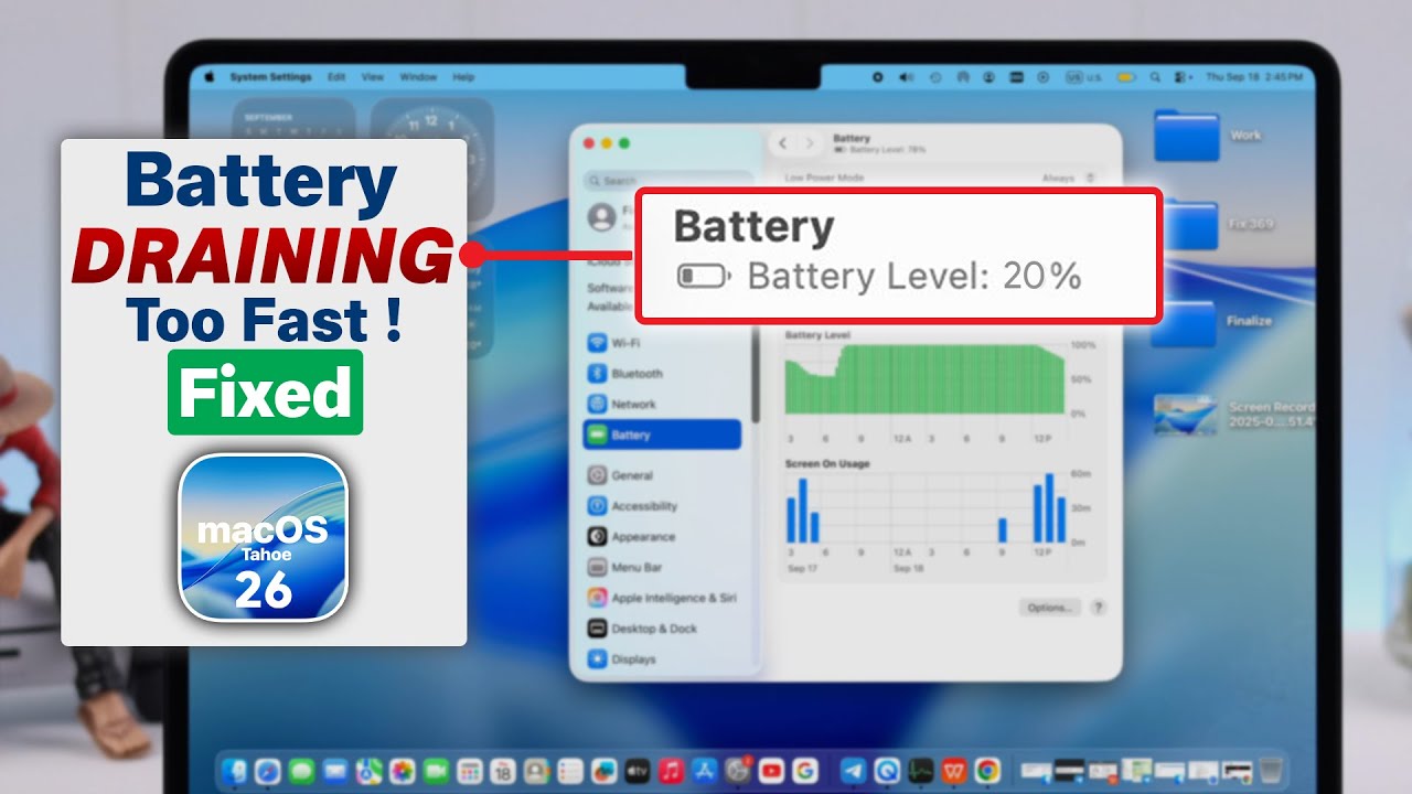 Исправление: аккумулятор MacBook быстро разряжается после установки macOS 26 Tahoe!