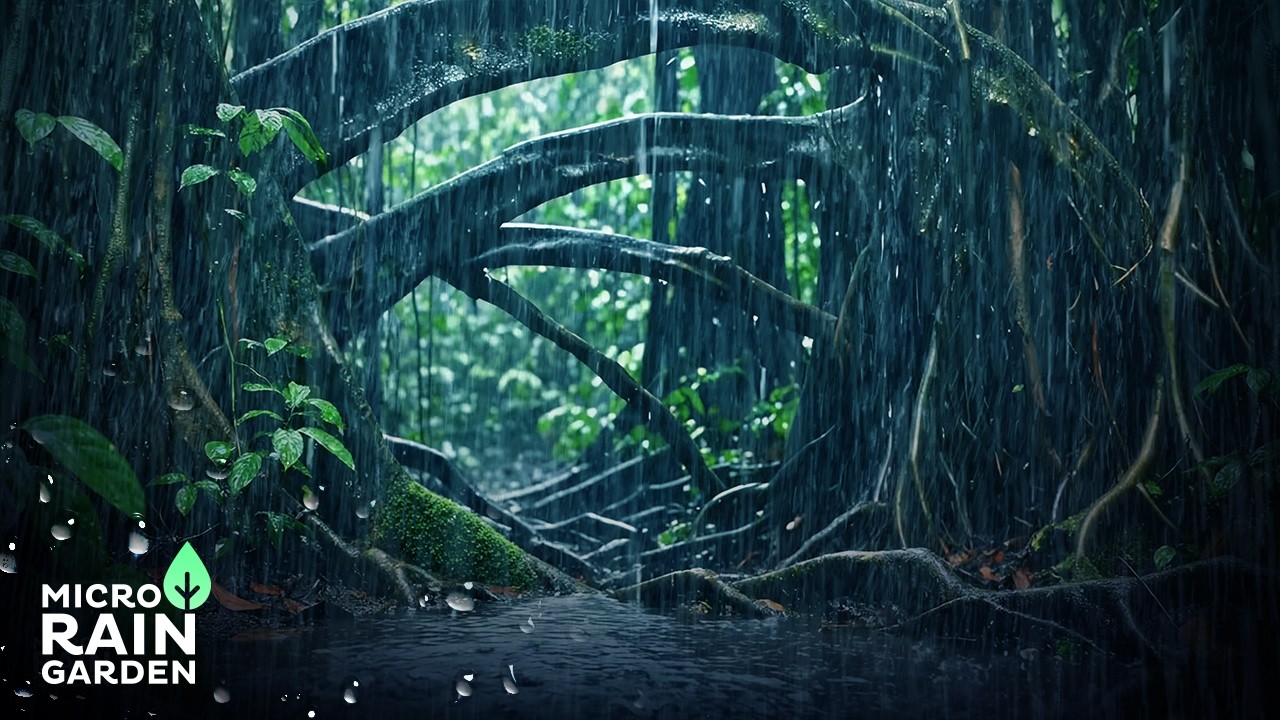 Sleep Fast Tonight 🌧️ Rain Through Jungle Roots • 6 Hours Deep Sleep White Noise