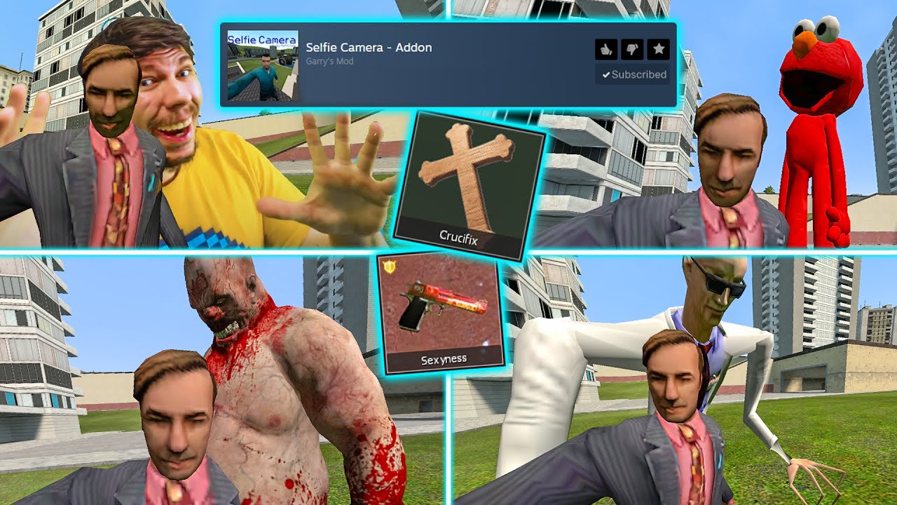 GMOD: THE CRUCIFIX AND SELFIE CAMERA ADDON VS SCARY NPC AND NEXTBOTS | Garry's mod