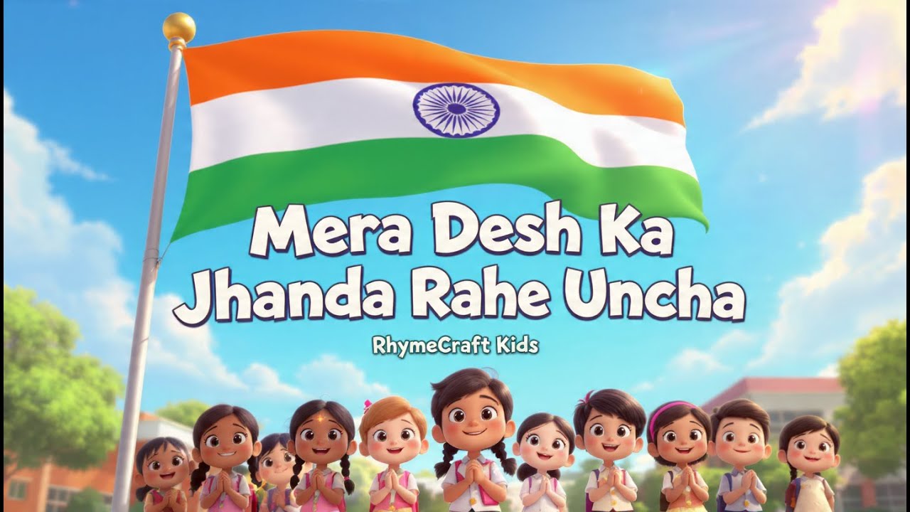 Mera Desh Ka Jhanda Rahe Uncha  | Deshbhakti Rhyme for Kids | 3D Animated | RhymeCraft Kids