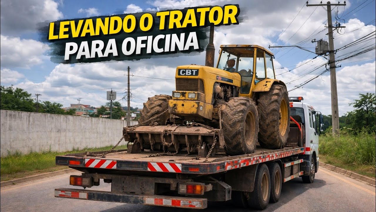 Levando o trator para oficina. #trator #oficina 