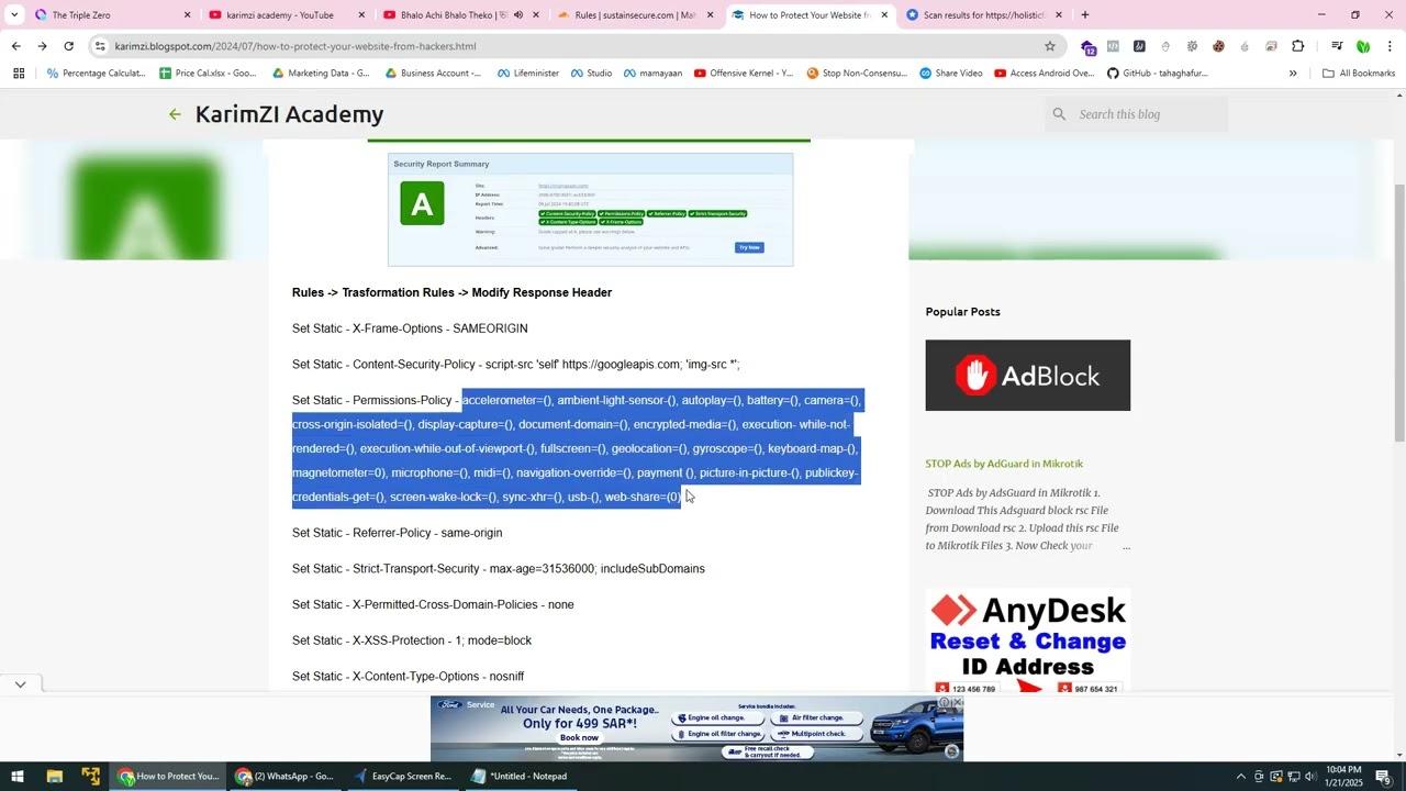 Security Header | How to Protect your website from hacker