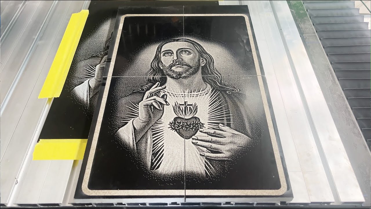 300W Tombstone Marble Fly Engraving and Marking with Fiber Laser Marker Machine