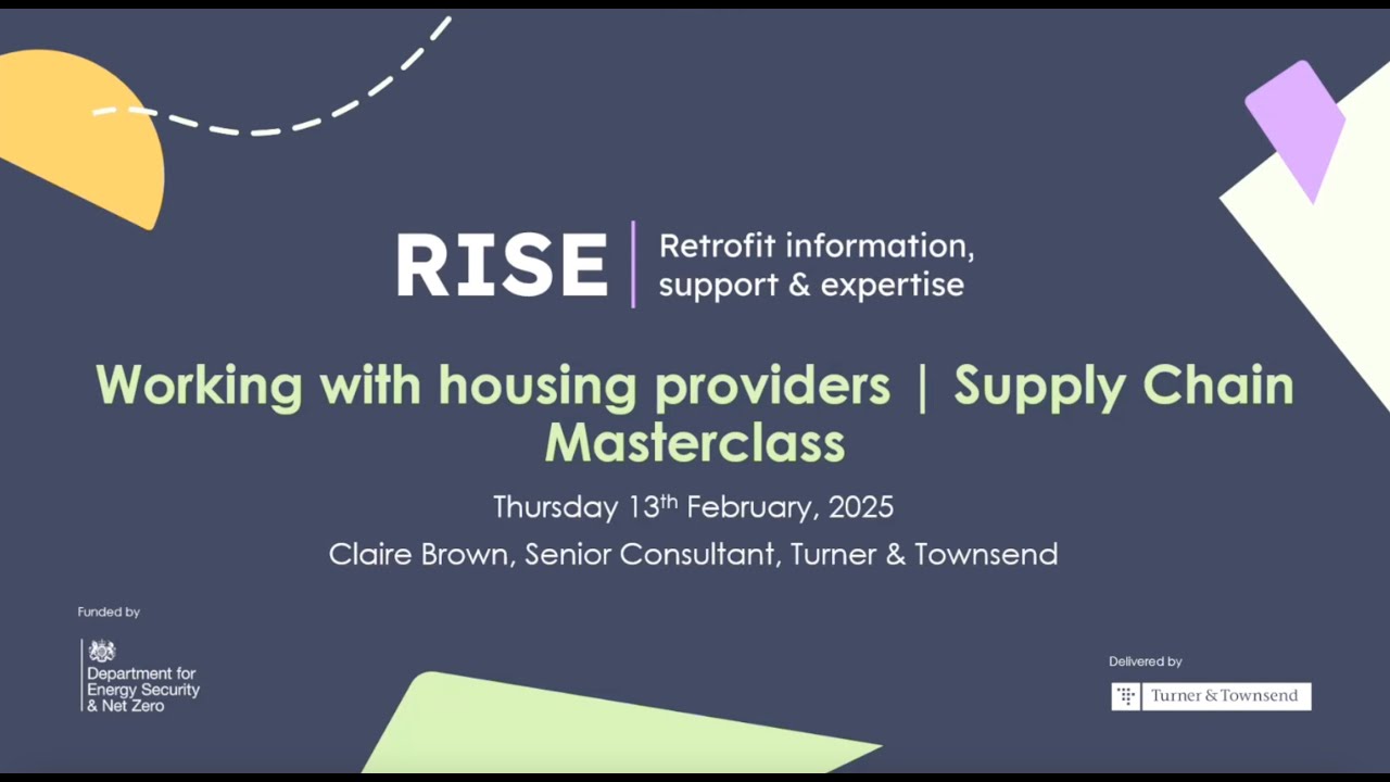 Working with housing providers | Supply Chain Masterclass