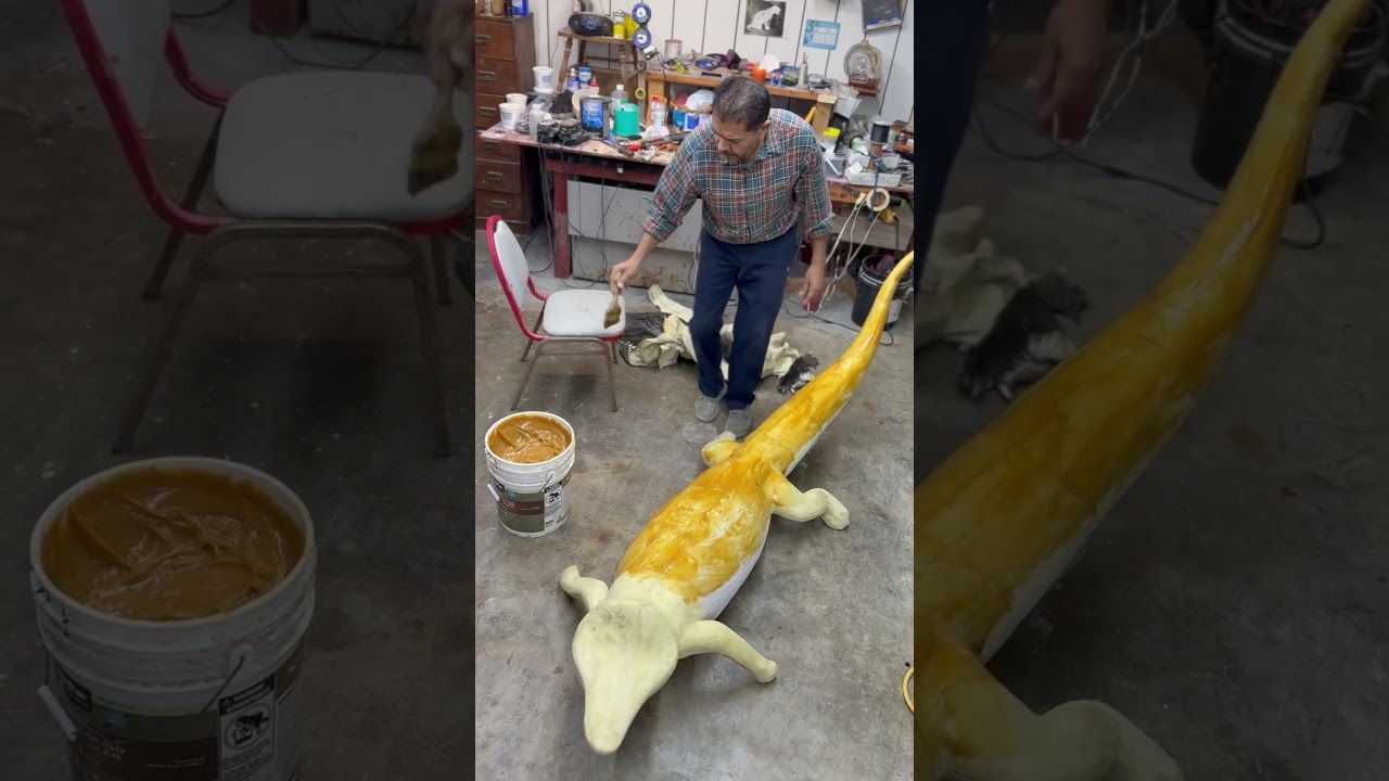 Alligator taxidermy next step is filler and paint🐊 #art #artwork #taxidermy #taxidermist #alligator