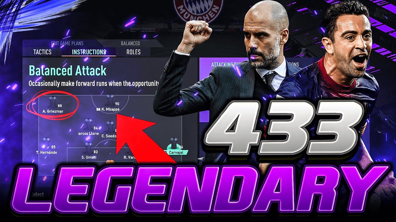 FIFA 21 | 'LEGENDARY' 433 GUIDE W/BEST CUSTOM TACTICS + INSTRUCTIONS - FIFA 21 ULTIMATE TEAM