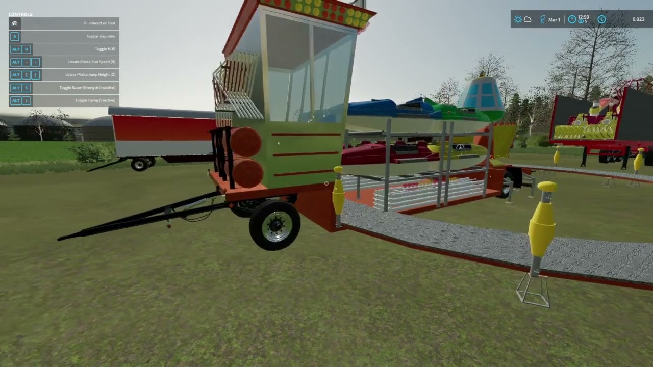 Farming Simulator 22 setting up the fair