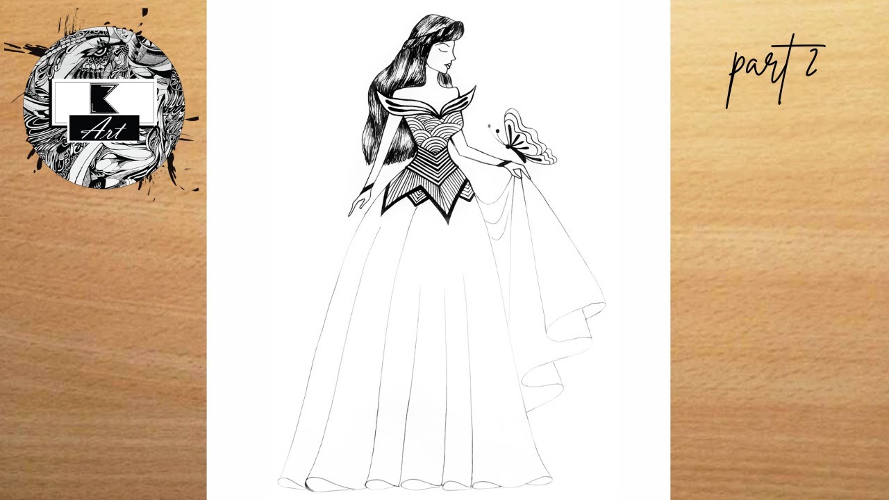 How to Draw a Princess with Long Gown || Pencil sketch for beginner || Girl drawing || Sketch 2